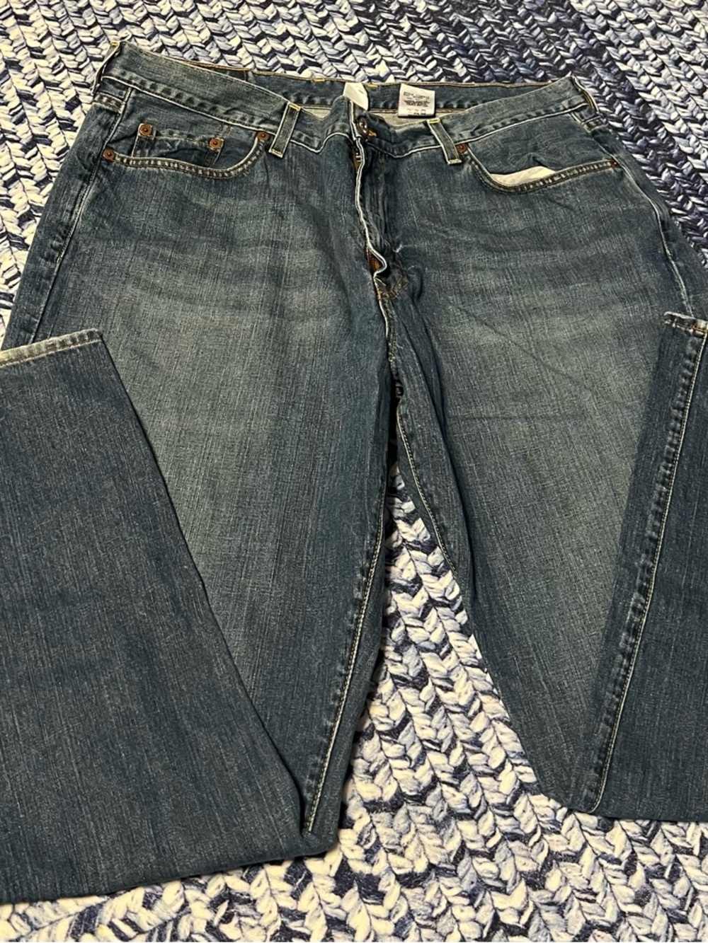 Lucky Brand Light Blue Denim Dungarees Straight Leg Size 38